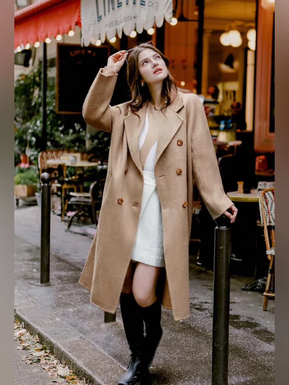 Petite Studio Harriet Double-Face Wool Coat in Camel